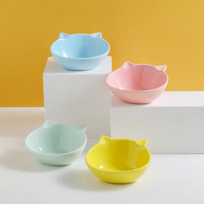 Cartoon Ceramic Cat Bowl for Pets - Water and Food Dish